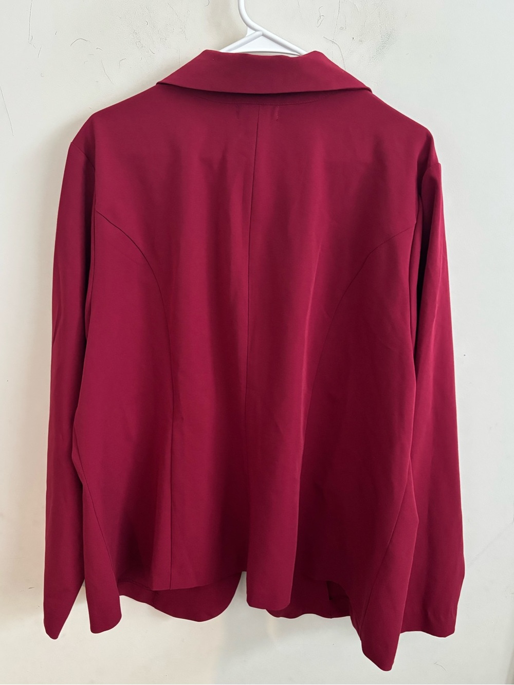 Torrid Blazer Burgundy 3X Grunge Carrier Open Front Button Minimalist Office - Picture 3 of 7